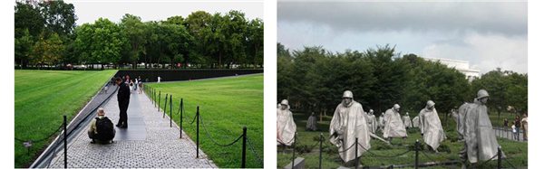 左:《越戰紀念碑》     右:《韓戰紀念碑》